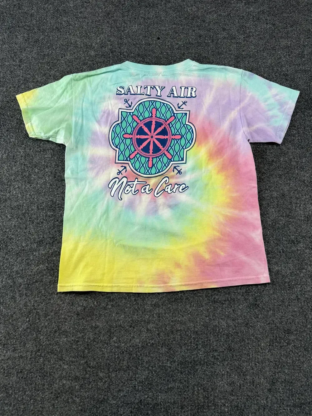 Benny & Belle Shirt Girls M Multicolor Tie Dye Salty Air Not A Care Nautical